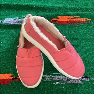 TOMS Alpargata Mallow Pink Ortholite Sneakers Faux Fur Lined Shoes Slippers 8W